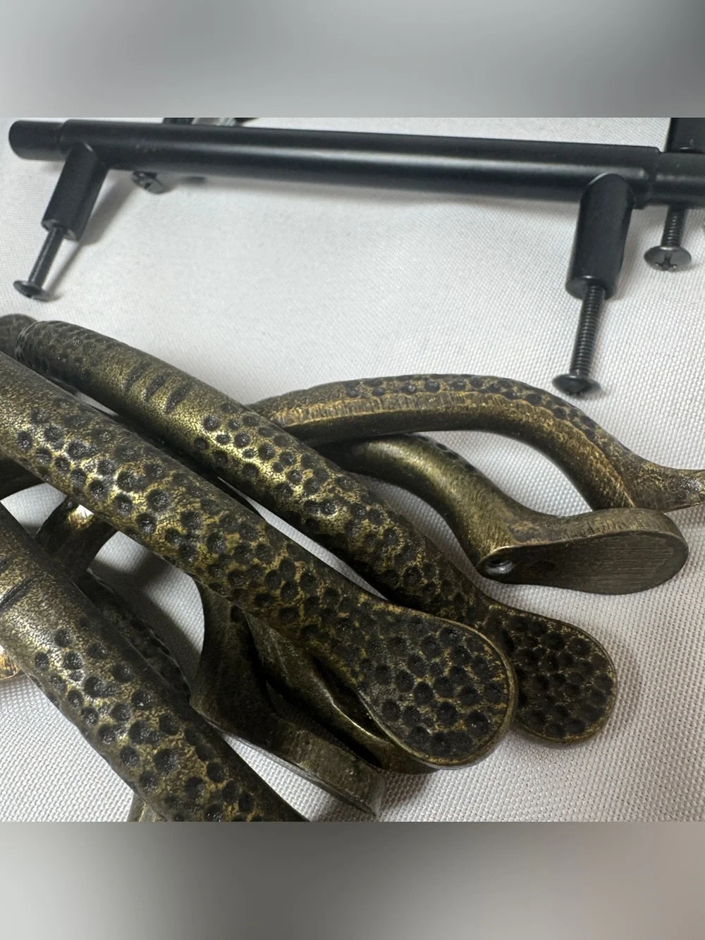 Lot of 15 Cabinet Door Handles Pulls Mixed Finishes Black Silver Bronze Hardware